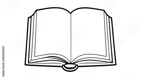 Fototapeta open book with blank pages simple vector illustration