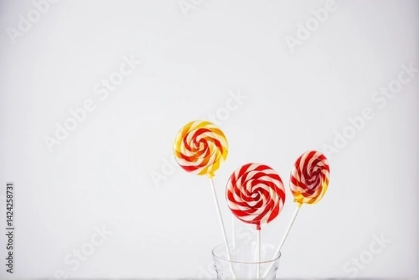 Fototapeta Colorful Candy with Bright Hues and Glossy Texture for Sweet Cravings, Childhood Nostalgia, and Fun Food Concepts