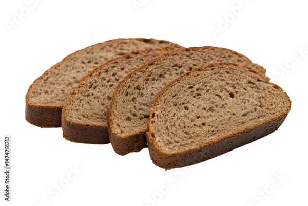 Fototapeta Rudolph's photograph of three slices of white bread, isolated on a transparent background.