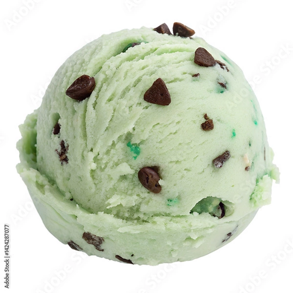 Obraz Mint Chocolate Chip Ice Cream Scoop