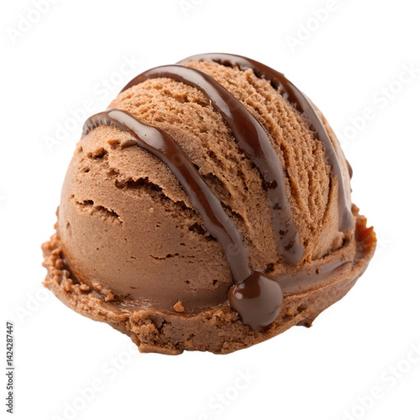 Obraz Rich Chocolate Ice Cream Scoop Isolated