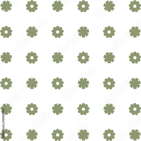 Fototapeta Seamless pattern with abstract shapes in a repeatable grid. Perfect for backgrounds, scrapbooking, packaging, digital papers, and creative projects.