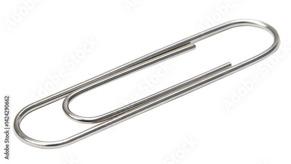 Obraz Isolated Silver Paper Clip on White
