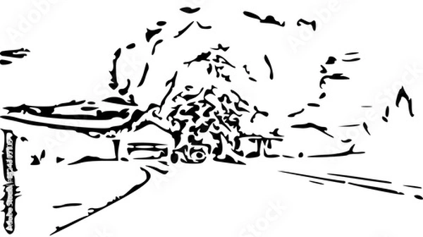 Fototapeta Professional Man in Black Suit Analyzing Documents in Luxurious Office Environment at Night
