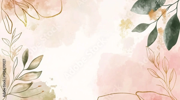 Fototapeta luxury gold lotus illustration background vector with zen style golden line art perfect for yoga studio banner and wedding invitations