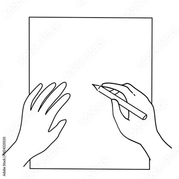 Obraz Hand drawing on paper