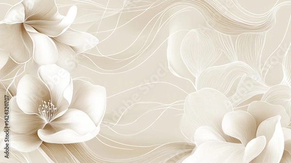Fototapeta abstract watercolor background vector in earth tones with gold line art perfect for luxury banner and cover design