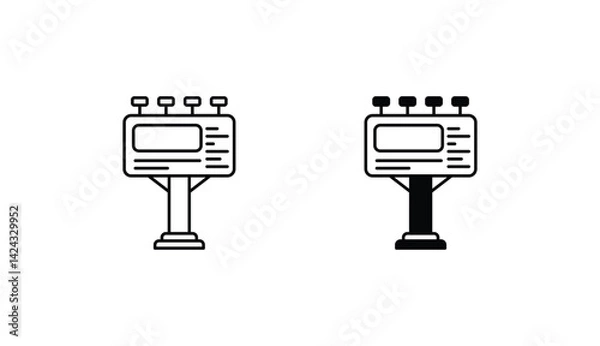 Fototapeta Billboard icon design with white background stock illustration
