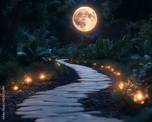 Obraz Moonlight Path Through Jungle
