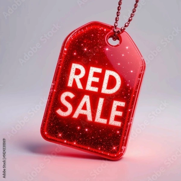 Obraz Futuristic AI-Generated Glowing Sale Tag – Neon Blue Discount Label for High-Converting E-Commerce Promotions, Flash Sales, Digital Marketing, Business Growth, Financial Deals, and Online Store Brand