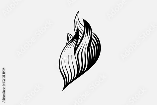 Fototapeta Outline Flame Hand Drawn Vector Image