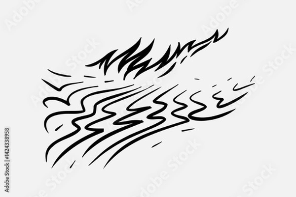 Fototapeta Outline Flame Hand Drawn Vector Image