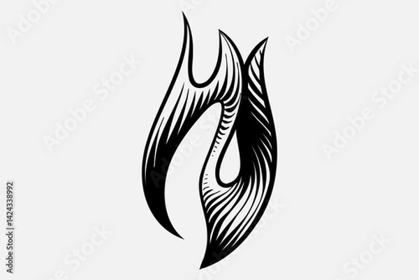 Fototapeta Outline Flame Hand Drawn Vector Image