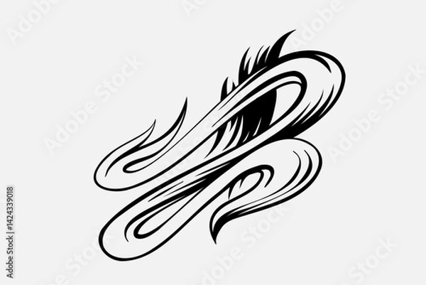 Fototapeta Outline Flame Hand Drawn Vector Image