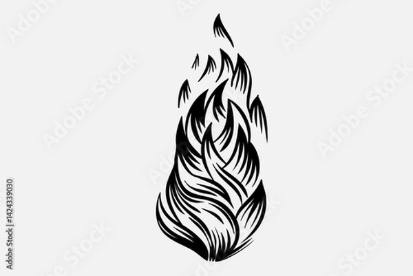 Fototapeta Outline Flame Hand Drawn Vector Image