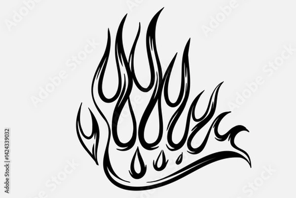 Fototapeta Outline Flame Hand Drawn Vector Image
