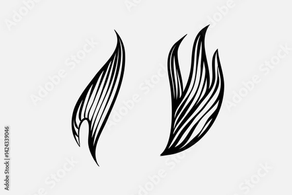 Fototapeta Outline Flame Hand Drawn Vector Image