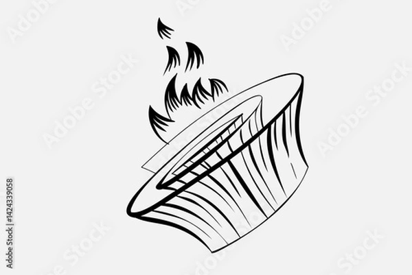 Fototapeta Outline Flame Hand Drawn Vector Image