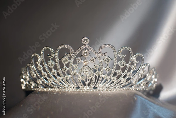 Obraz Golden royal crown with diamonds. Symbol of authority and wealth