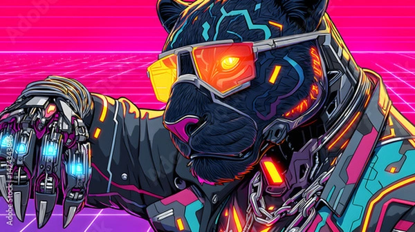 Fototapeta Cyberpunk Panther
