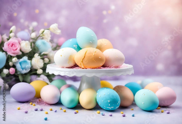 Fototapeta Colorful painted easter eggs