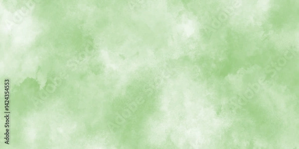 Fototapeta Abstract green watercolor background,White and green watercolor grunge texture background.Summer minimalistic background. Paper texture.watercolor background concept, vector.