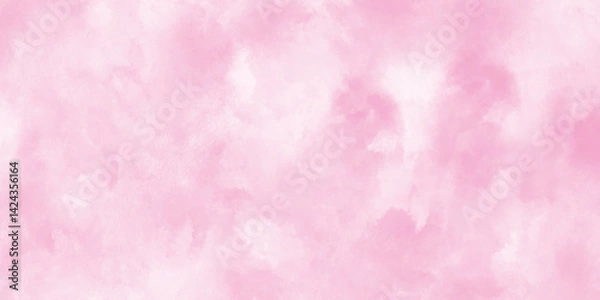 Fototapeta Abstract magenta shades aquarelle illustration.pink gradient color background, banner design,Pastel pink watercolour texture. Subtle feminine artistic scene template,