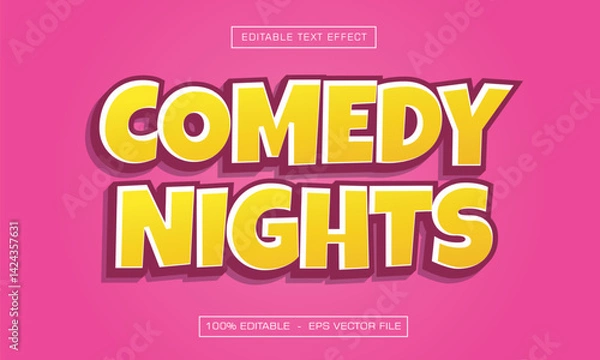 Obraz Comedy nights text effect with pink background