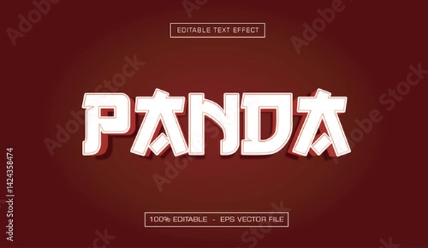 Obraz Panda text effect with asian style