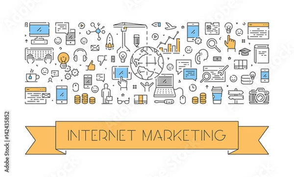 Fototapeta Line web banner for internet marketing