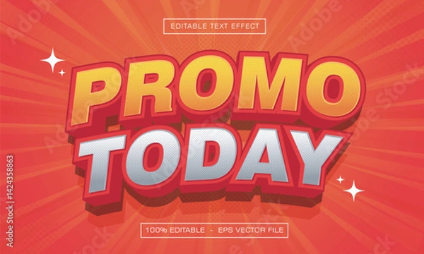 Obraz Promo today text effect with 3d style