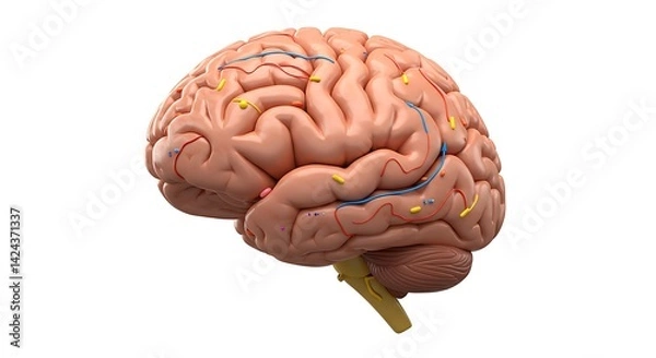 Fototapeta Studying Human Brain Anatomy with Detailed Model