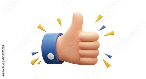 Obraz Showing a Thumbs Up Gesture Signifying Approval or Agreement