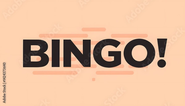 Obraz "Bingo Text in Minimalist Style on Orange Background"
