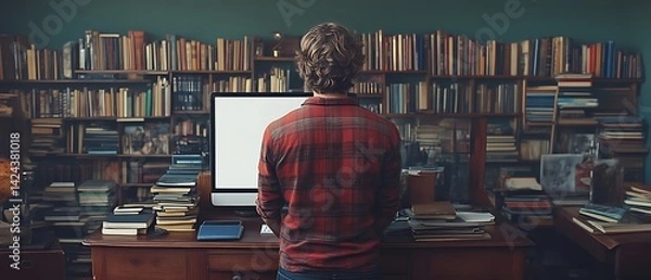 Obraz Person studying in library