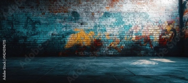 Fototapeta Urban Graffiti Brick Wall Interior