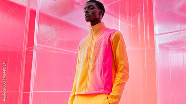 Fototapeta A futuristic sportswear collection designed with high-performance, sweat-resistant nano-pigments ensuring long-lasting vibrancy