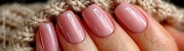Obraz Pretty Nails on Knitted Fabric