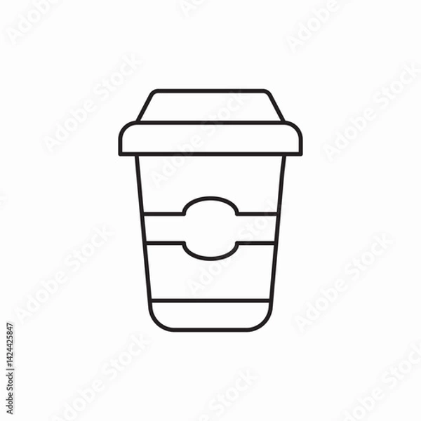 Fototapeta Takeaway coffee cup icon vector sign