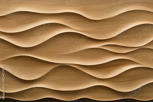 Obraz Wood panel with flowing waves