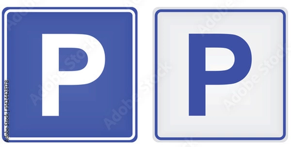 Obraz Parking sign with letter P. vector