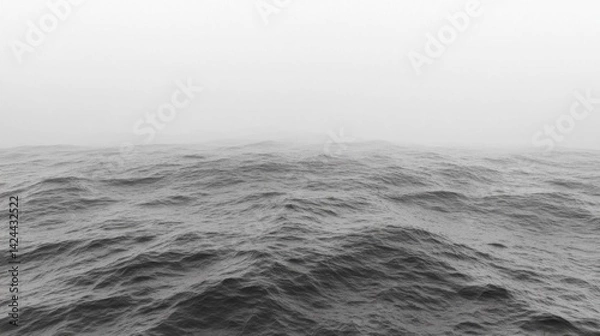 Obraz Gray foggy sea waves at horizon