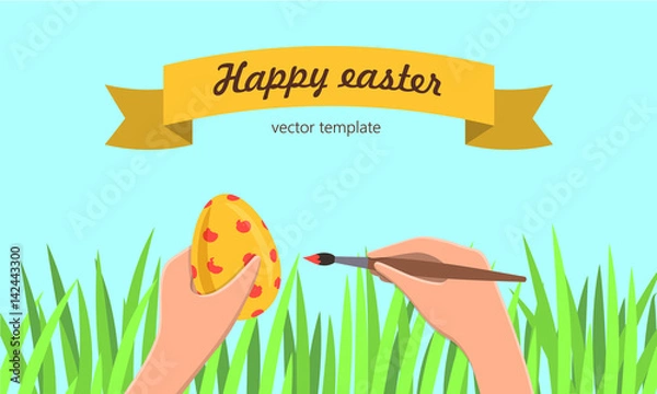 Obraz Happy easter vector tamplate