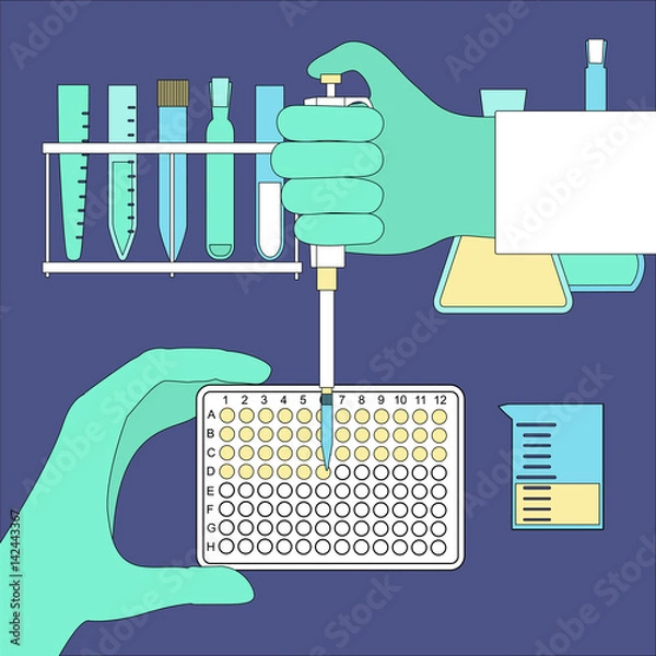 Obraz hand holding pcr plate