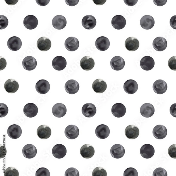 Obraz Polka dot seamless pattern with hand-drawn dots in sketch style
