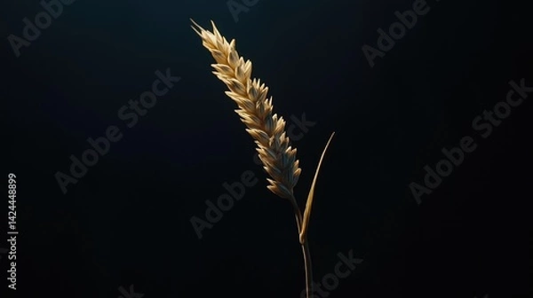 Fototapeta Beautiful ear of wheat on a dark background. The concept of the Holodomor.