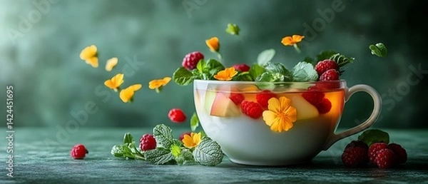 Obraz Refreshing Tea Cup Display