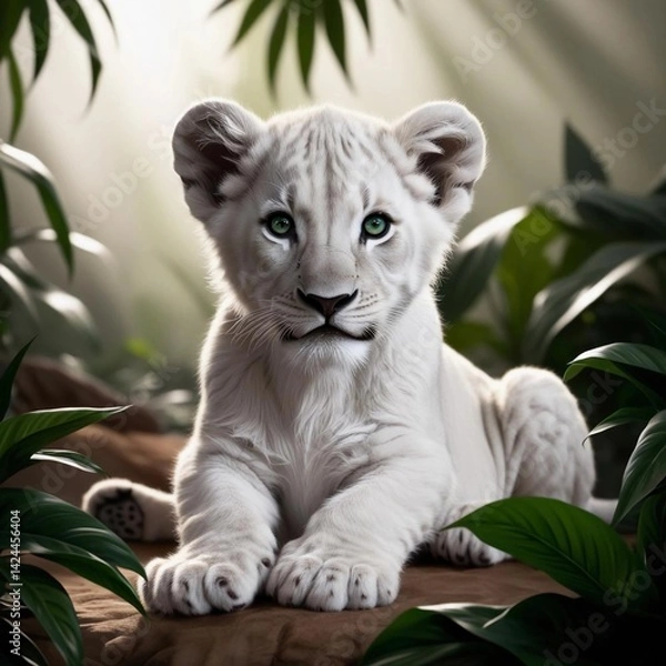 Obraz white lion cub