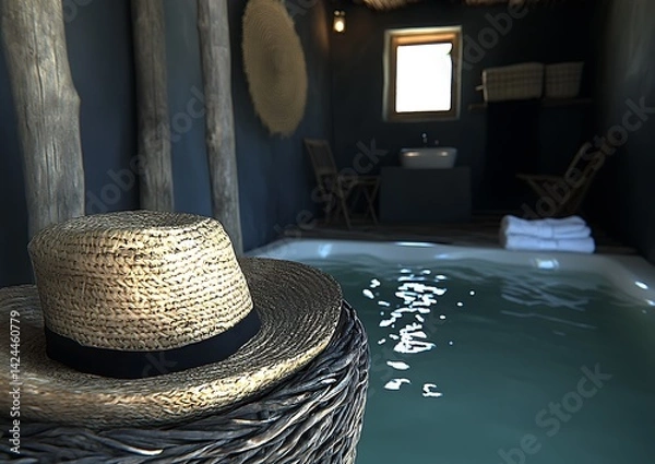Obraz Rustic Hot Tub Room Interior