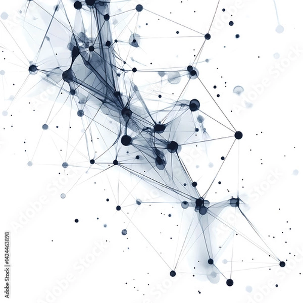 Obraz Abstract Plexus Technology Futuristic Network On White Background